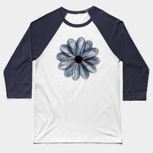 Ocean Watercolor Flower Baseball T-Shirt